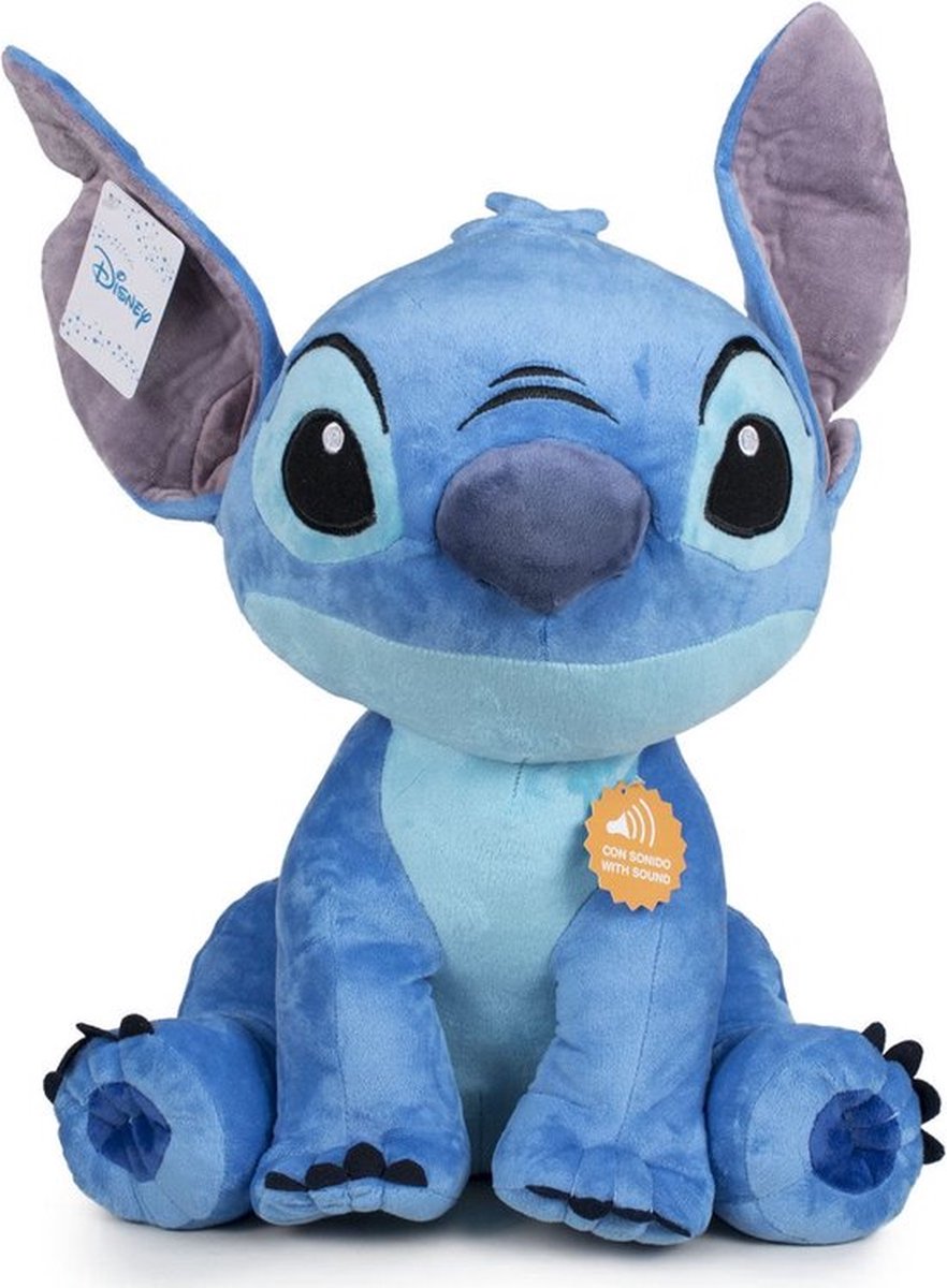   Lilo & Stitch Pluche Knuffel (Blauw) + Geluid XL 75 cm {Speelgoed knuffeldier knuffelpop voor kinderen jongens meisjes | Extra grote en zachte plush! |   Stitch Angel Leroy groot XXL Cadeau}